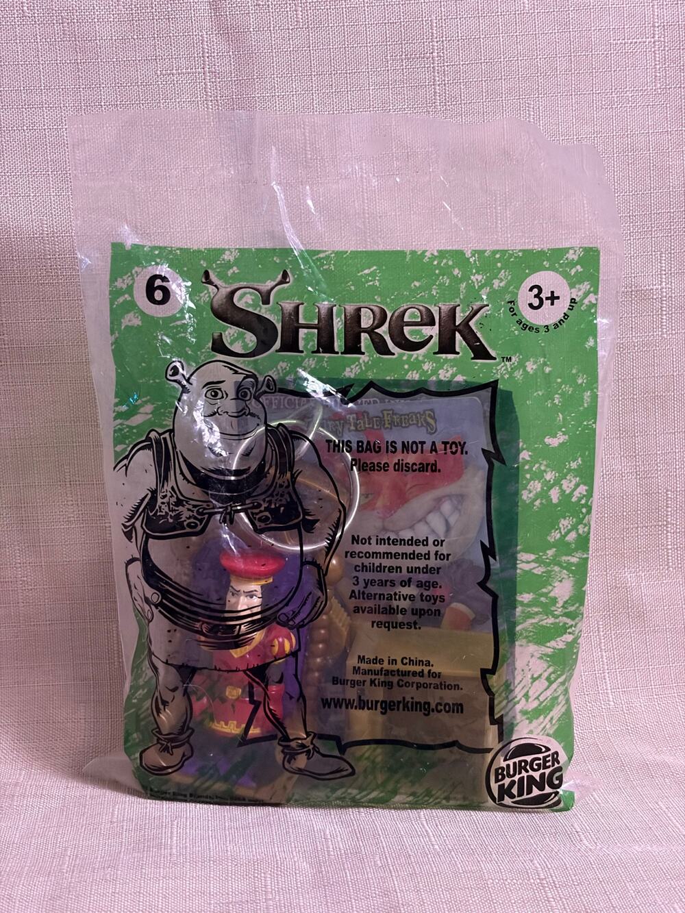 Vintage 2001 Burger King Shrek Lord Farquaad Keychain Candy Caddy #6 Sealed NIP
